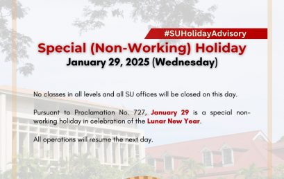 No classes in all levels and all SU offices will be closed on January 29, 2025