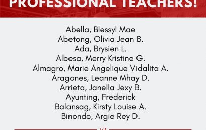 College of Education produced fifty-seven (57) combined newly licensed professional teachers for Elementary and Secondary levels during the September 2024 Licensure Examination for Teachers