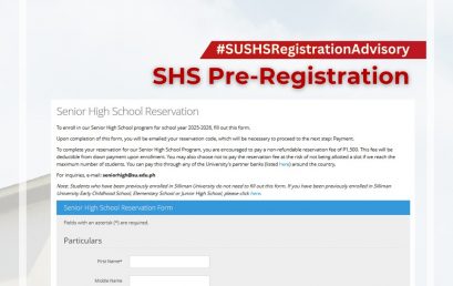 Senior High School (SUSHS) announces that reservation for the SHS program for SY 2025-2026 is NOW OPEN!