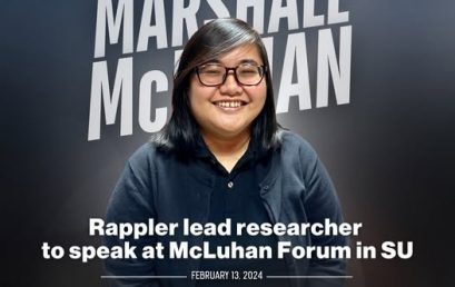 Rappler lead researcher to speak at McLuhan Forum in SU