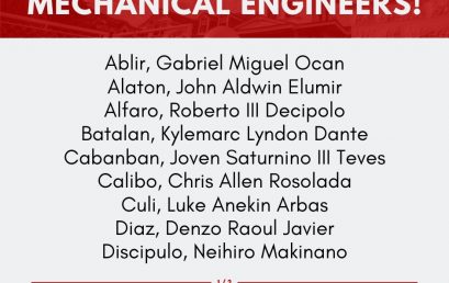 College of Engineering and Design (CED) produced eighteen (18) newly registered mechanical engineers