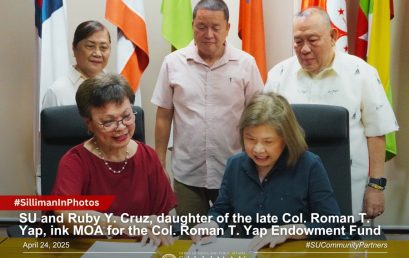 SU and Ruby Y. Cruz, daughter of the late Col. Roman T. Yap, ink MOA for the Col. Roman T. Yap Endowment Fund