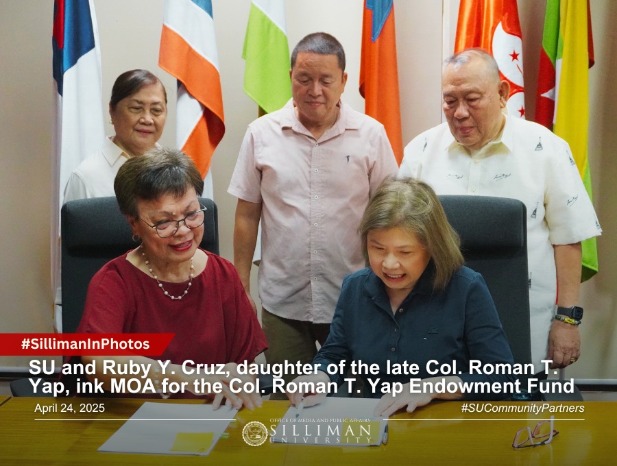 SU and Ruby Y. Cruz, daughter of the late Col. Roman T. Yap, ink MOA for the Col. Roman T. Yap Endowment Fund SU and Ruby Y. Cruz, daughter of the late Col. Roman T. Yap, ink MOA for the Col. Roman T. Yap Endowment Fund