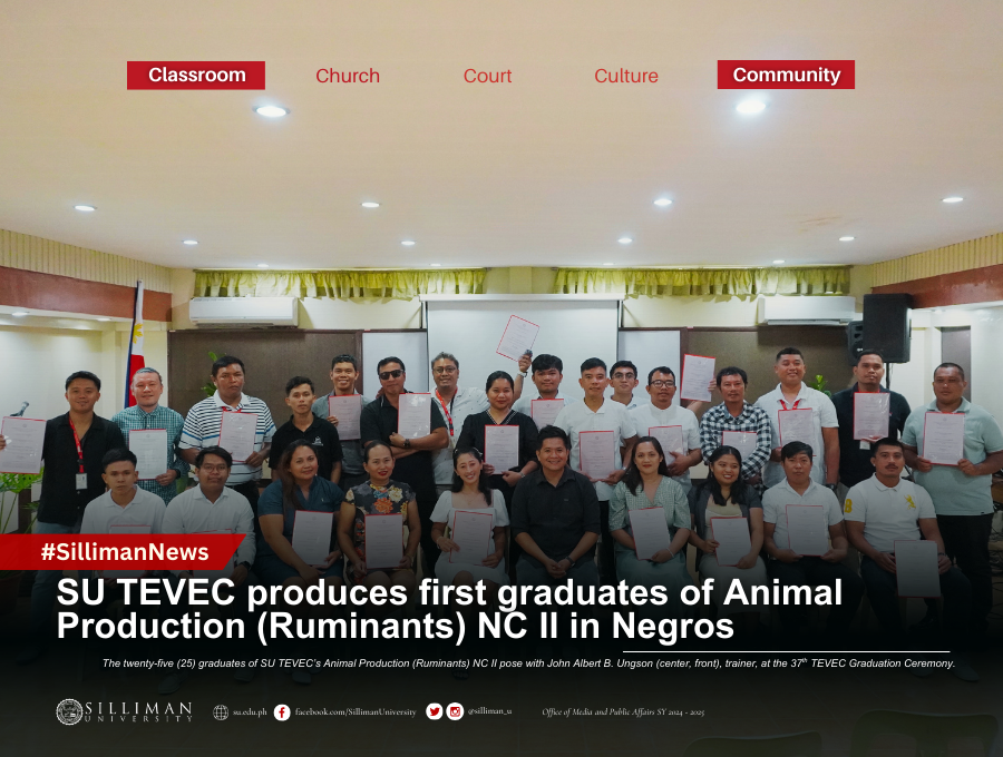 SU TEVEC produces first graduates of Animal Production (Ruminants) NC II in Negros SU TEVEC produces first graduates of Animal Production (Ruminants) NC II in Negros