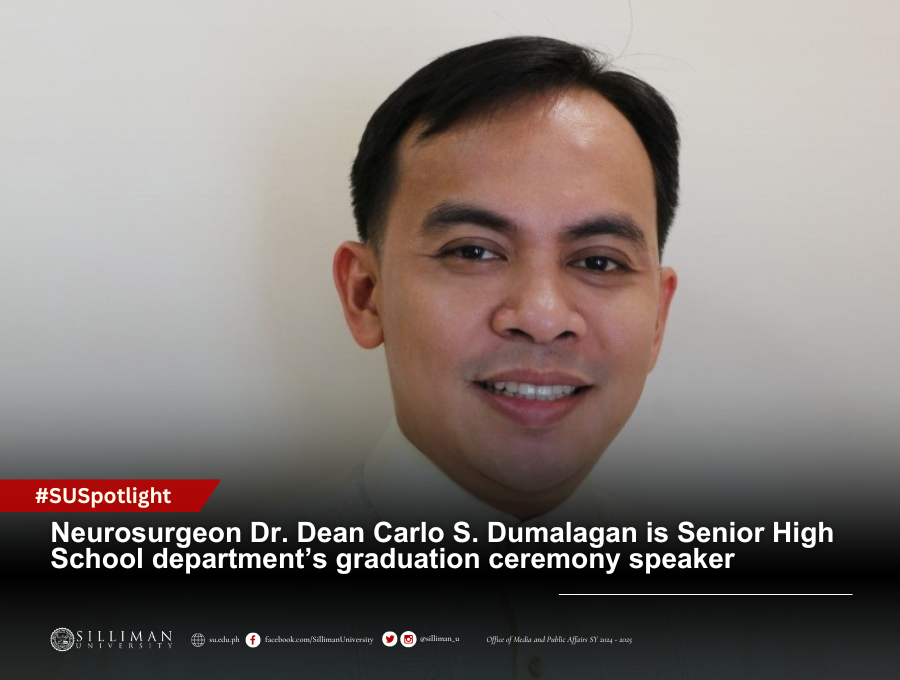 Neurosurgeon Dr. Dean Carlo S. Dumalagan is Senior High School department’s graduation ceremony speaker Neurosurgeon Dr. Dean Carlo S. Dumalagan is Senior High School department’s graduation ceremony speaker