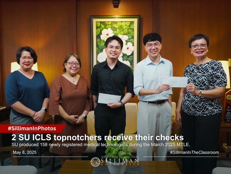 2 SU ICLS topnotchers receive their checks 2 SU ICLS topnotchers receive their checks