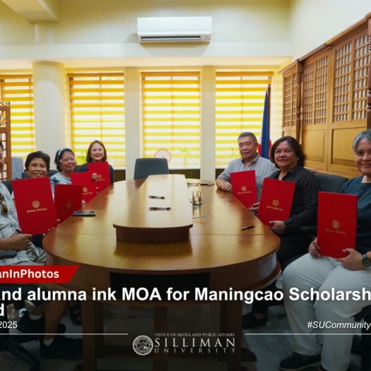 SU and alumna ink MOA for Maningcao Scholarship Fund