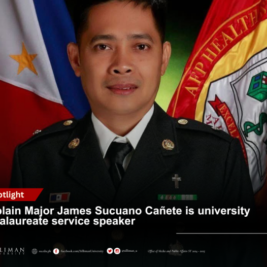 Chaplain Major James Sucuano Cañete is university baccalaureate service speaker