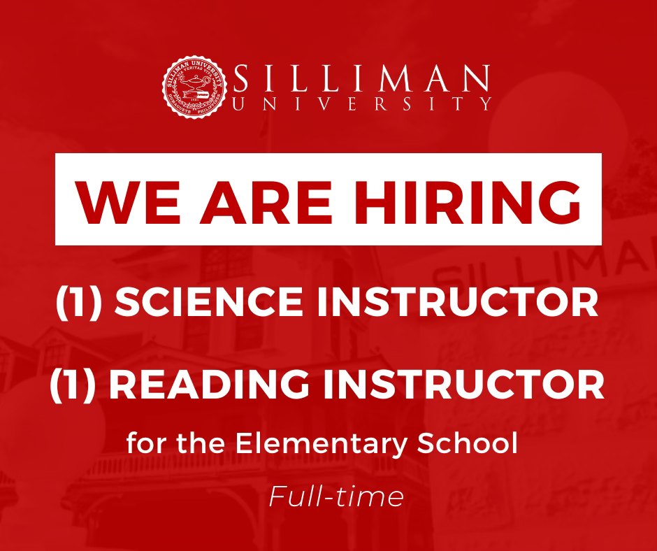 SU Elementary School is inviting qualified individuals to apply for the following full-time teaching positions