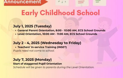 SU Early Childhood School announces the following schedule of activities