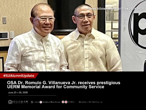 OSA Dr. Romulo G. Villanueva Jr. receives prestigious UERM Memorial Award for Community Service OSA Dr. Romulo G. Villanueva Jr. receives prestigious UERM Memorial Award for Community Service