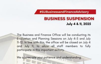 The Business and Finance Office will be conducting its Evaluation and Planning Sessions