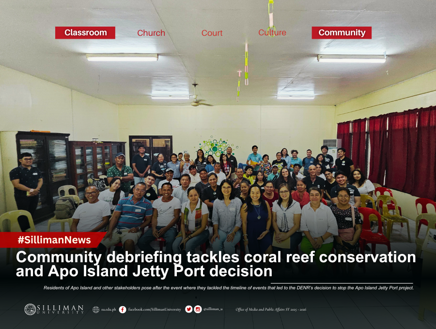 Community debriefing tackles coral reef conservation and Apo Island Jetty Port decision