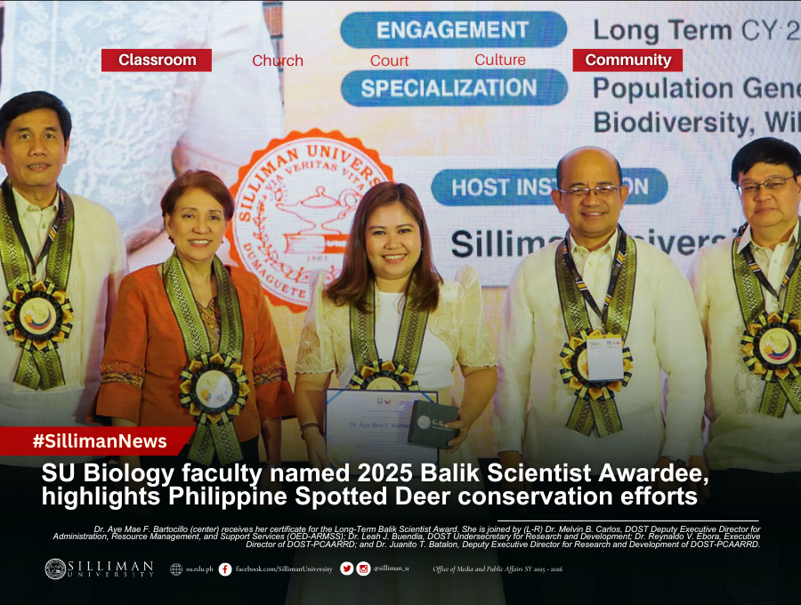 SU Biology faculty named 2025 Balik Scientist Awardee, highlights Philippine Spotted Deer conservation efforts SU Biology faculty named 2025 Balik Scientist Awardee, highlights Philippine Spotted Deer conservation efforts