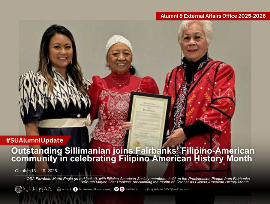 Outstanding Sillimanian joins Fairbanks’ Filipino-American community in celebrating Filipino American History Month Outstanding Sillimanian joins Fairbanks’ Filipino-American community in celebrating Filipino American History Month