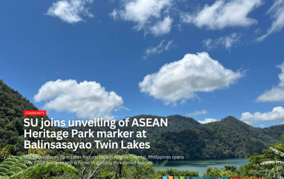 SU joins unveiling of ASEAN Heritage Park marker at Balinsasayao Twin Lakes