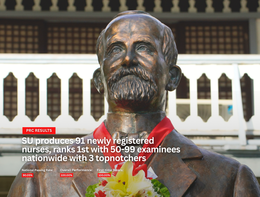 SU produces 91 newly registered nurses, ranks 1st with 50-99 examinees nationwide with 3 topnotchers
