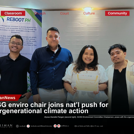 SUSG enviro chair joins nat’l push for intergenerational climate action