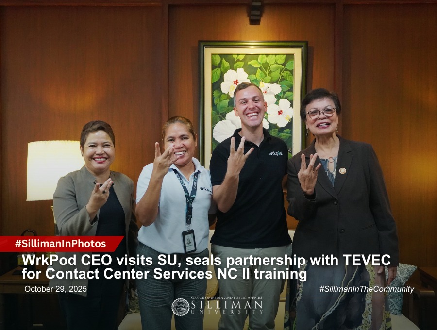 WrkPod CEO visits SU, seals partnership with TEVEC for Contact Center Services NC II training