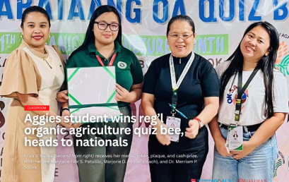 Aggies student wins reg’l organic agriculture quiz bee, heads to nationals