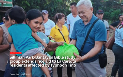 Silliman Park-Bantayan Bible study group extends rice aid to La Carlota residents affected by Typhoon Tino