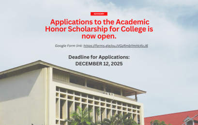 Applications to the Academic Honor Scholarship for College is now open