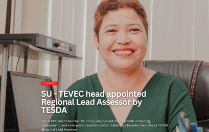 SU-TEVEC head appointed Regional Lead Assessor by TESDA