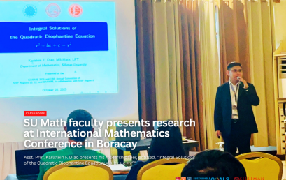SU Math faculty presents research at International Mathematics Conference in Boracay