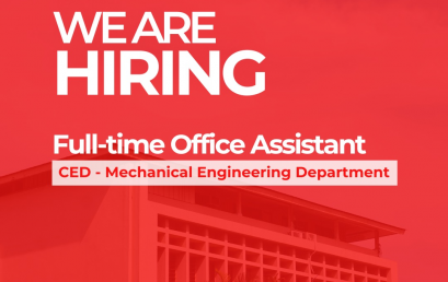 The Mechanical Engineering Department is hiring a full-time office assistant