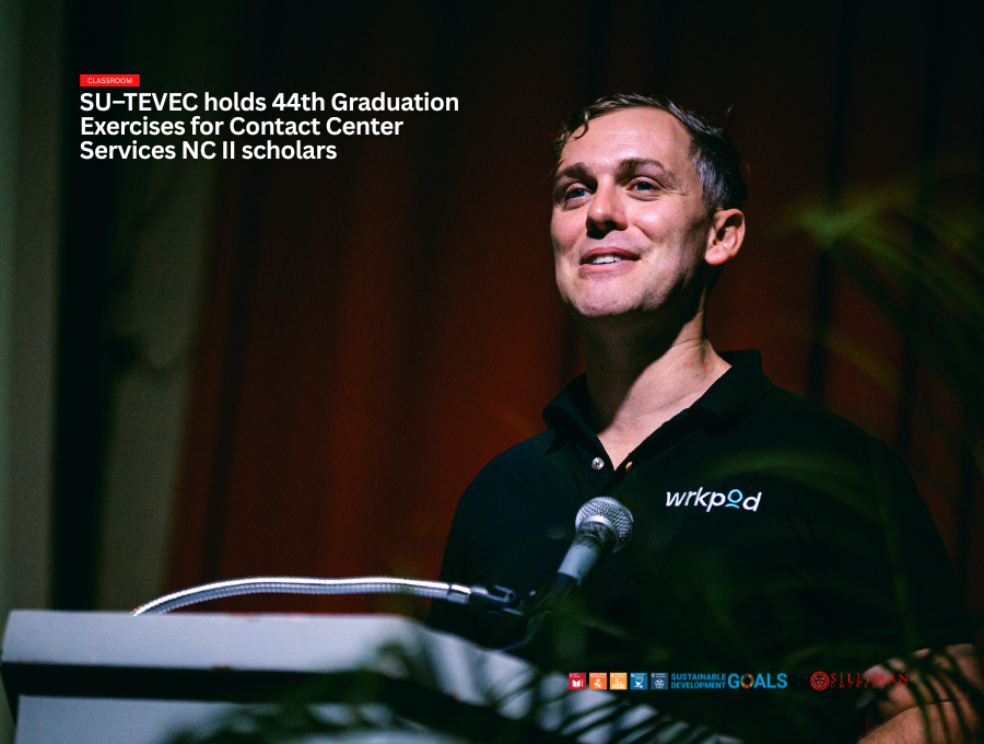 Kody Thompson, Founder and CEO of Wrkpod, delivers his message to the graduates.