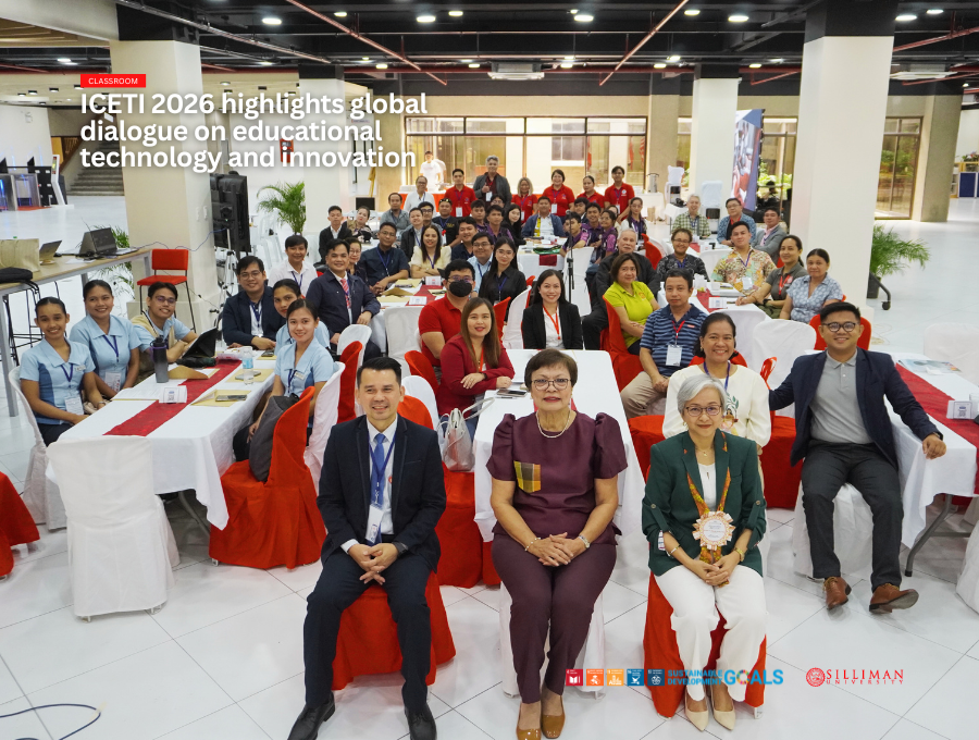Participants pose with (front, L-R) Dr. Dave E. Marcial, GSC director and conference chair; Dr. Betty Cernol McCann, SU president; and Dr. Sherlyne A. Almonte-Acosta, SEAMEO INNOTECH’s Educational Research and Innovation Office (ERIO) Educational Research Unit (ERU) head and keynote speaker.