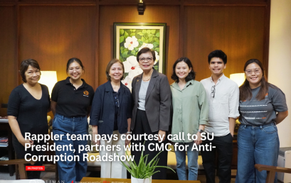 Rappler team pays courtesy call to SU President, partners with CMC for Anti-Corruption Roadshow