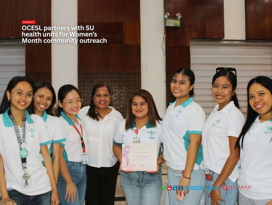 Volunteer students from the Nutrition and Dietetics Department pose with their certificate.