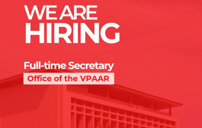 Office of the Vice President for Academic Affairs and Research (VPAAR) is hiring a full-time secretary