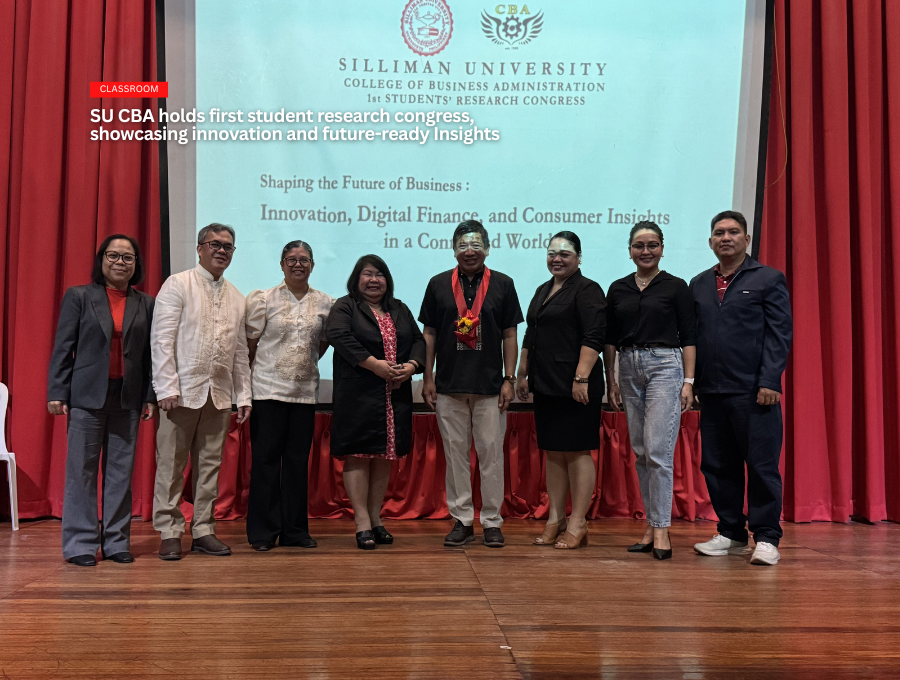 From left to right: Dr. Ofelia T. Ragpa (BSBA Chairperson), Asst. Prof. Nasser C. Acuram (CBA Research Coordinator), Asst. Prof. Mylah R. Bomediano (Human Resource Management Program Coordinator), Dean Wilma M. Tejero-Libarios, Dr. Guino-o, Dr. Loren Ann C. Lachica (Accountancy Chair), Asst. Prof. Heide Jill Vanessa L. Sierra (Marketing Program Coordinator), and Asst. Prof. Larry Vincent C. Regencia (Business Analytics Program Coordinator).