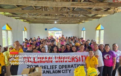 SU extends relief assistance to communities affected by Mt. Kanlaon eruption and Typhoon Tino