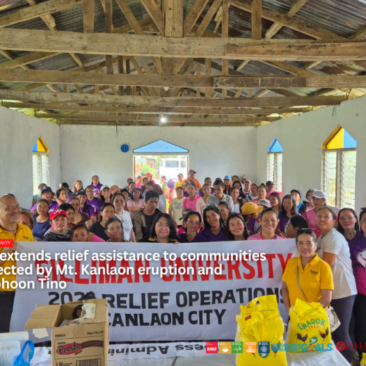 SU extends relief assistance to communities affected by Mt. Kanlaon eruption and Typhoon Tino