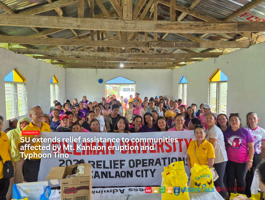 SU extends relief assistance to communities affected by Mt. Kanlaon eruption and Typhoon Tino SU extends relief assistance to communities affected by Mt. Kanlaon eruption and Typhoon Tino
