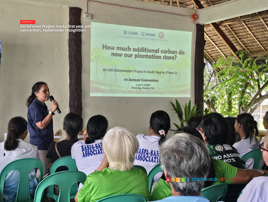 Dr. Pablina L. Cadiz, Blue Carbon Specialist of the SU-GForest Project, presents updates on the project’s blue carbon monitoring efforts.