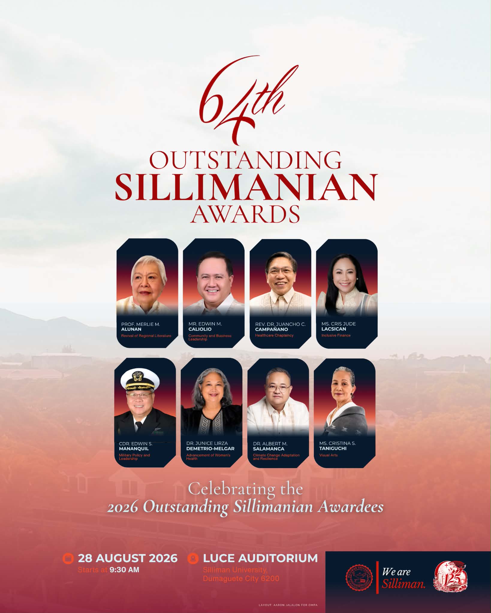 Celebrating the 2026 Outstanding Sillimanian Awardees Celebrating the 2026 Outstanding Sillimanian Awardees