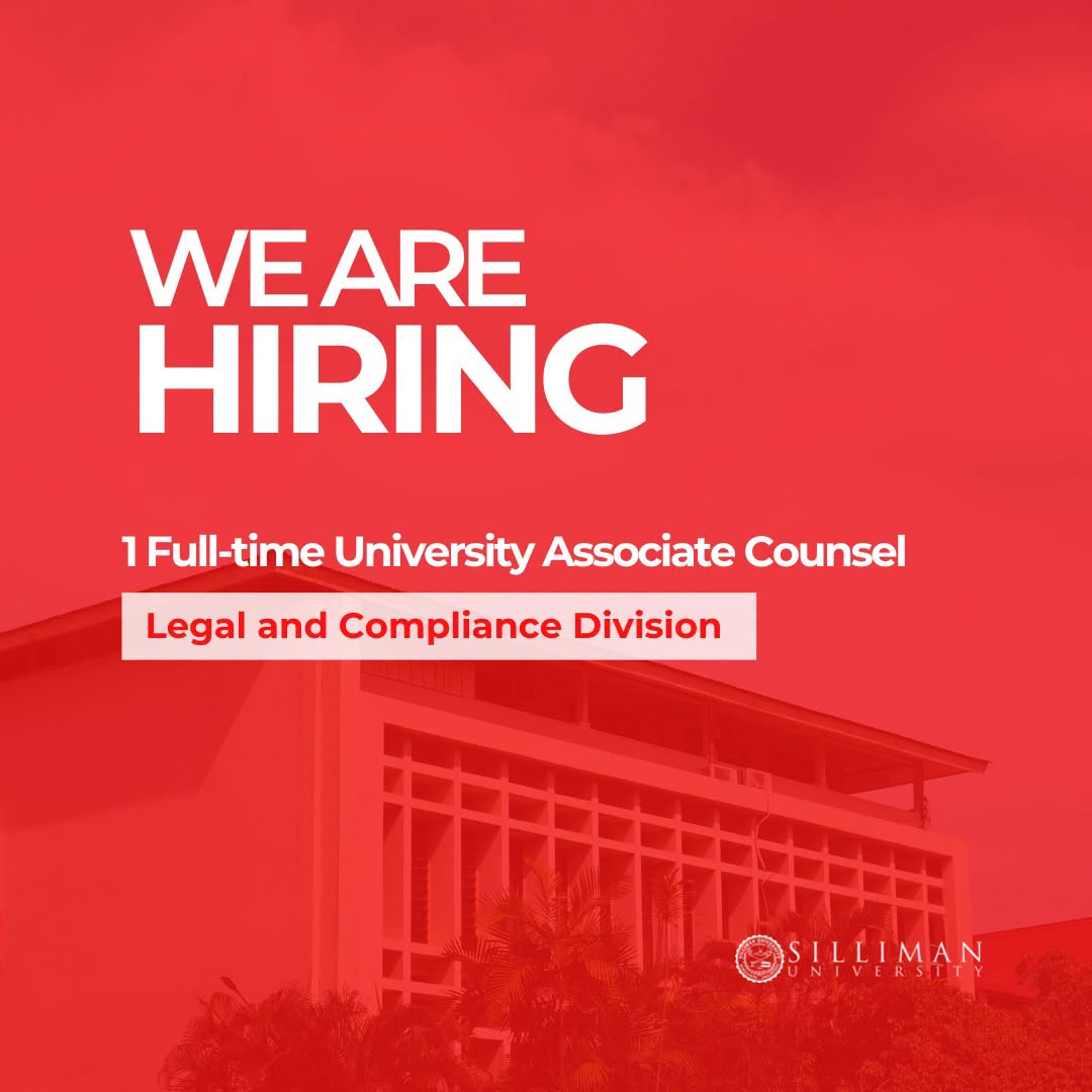 The Silliman University Legal and Compliance Division is hiring a full-time University Associate Counsel The Silliman University Legal and Compliance Division is hiring a full-time University Associate Counsel
