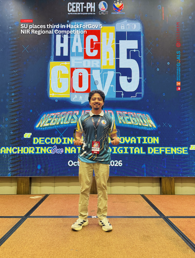 Krishnan V. Mahinay (BSCS-III) is SU’s Top Scorer awardee.
