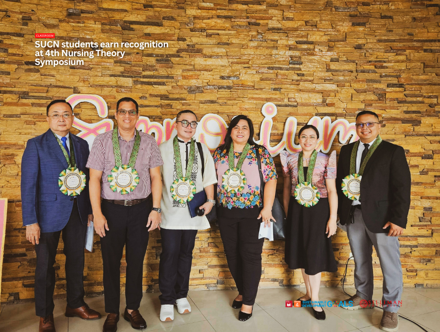 Keynote Speaker Dr. Jose Mari Louis G. Alforque (third left) together with panel speakers Dr. Nova Leon (NORSU) (3rd from right), Dr. Freslyn Lim-Saco (SUCN) (second right), Dr. Cliford Kilat (SPUD) (right), Mr. Jethri Ken Carlo Catalan (FUCN) (second left), and Dr. Rozzano Locsin (Florida Atlantic University) (left). Their presentations addressed the relevance of nursing theory in digital care, nursing engagement, artificial intelligence, innovation, and Technological Competency as Caring.